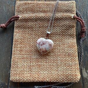 Crazy Lace Agate Heart Necklace Agate Necklace Agate Pendant Heart Necklace